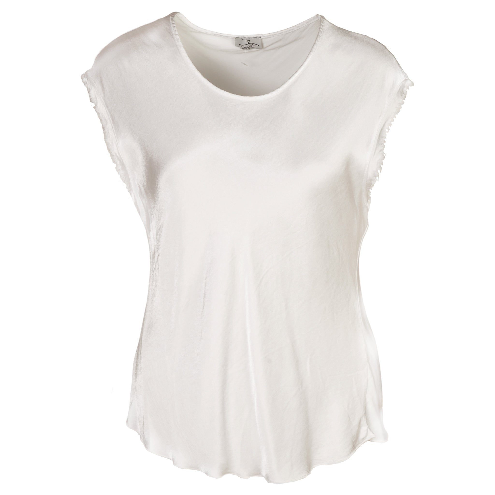 Raw edge sleeve top