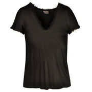 Raw edge silky top