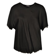 Raw edge satin top