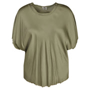 Raw edge satin top