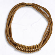 Gold pendant multi rope necklace