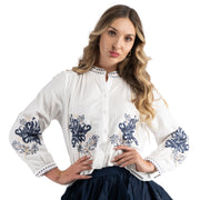 Embroidered flower blouse
