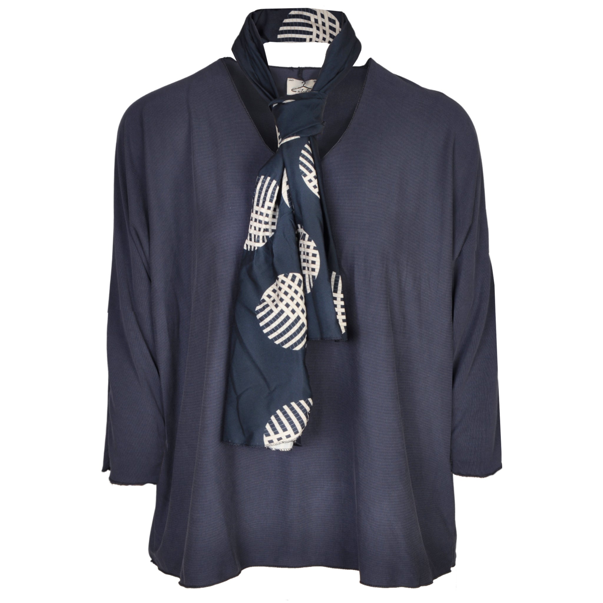 Scarf tie ribbed top