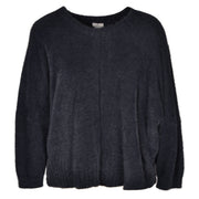 Fluffy batwing knit top
