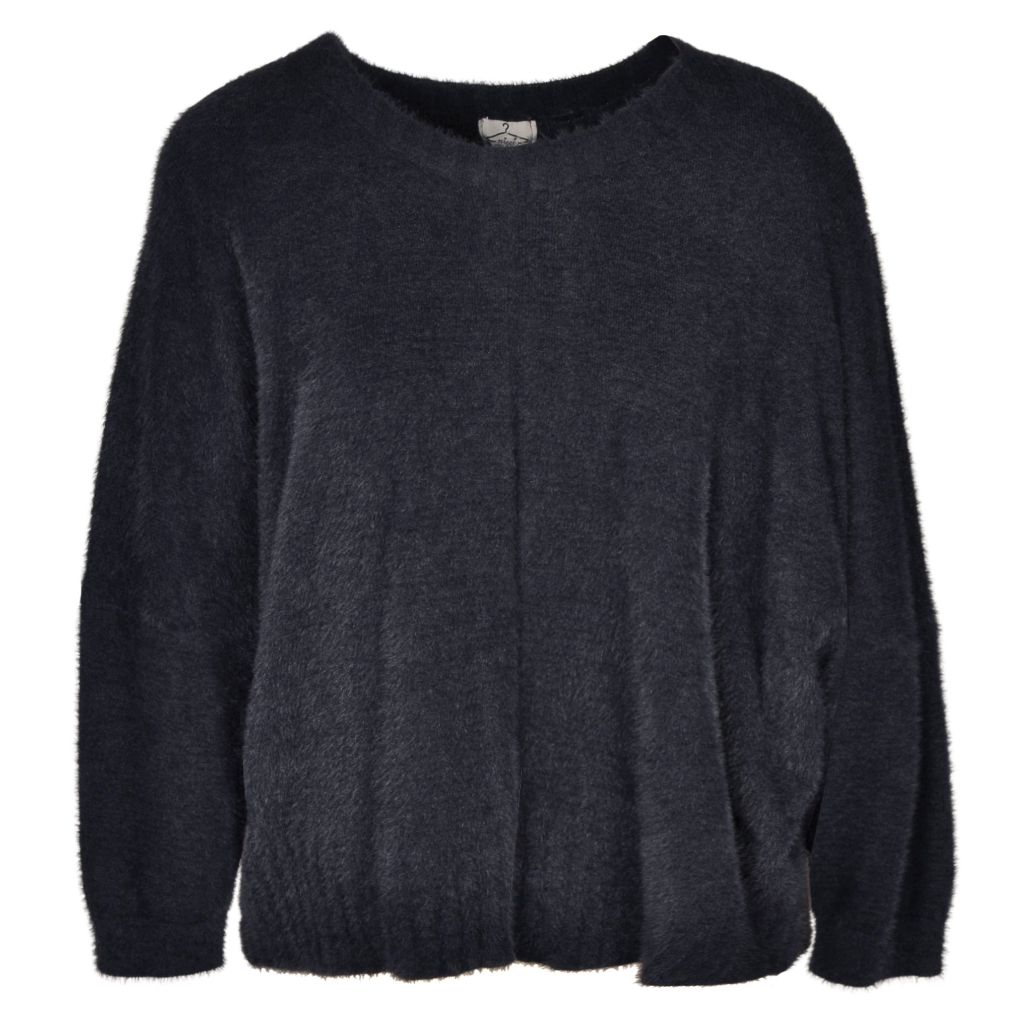 Fluffy batwing knit top