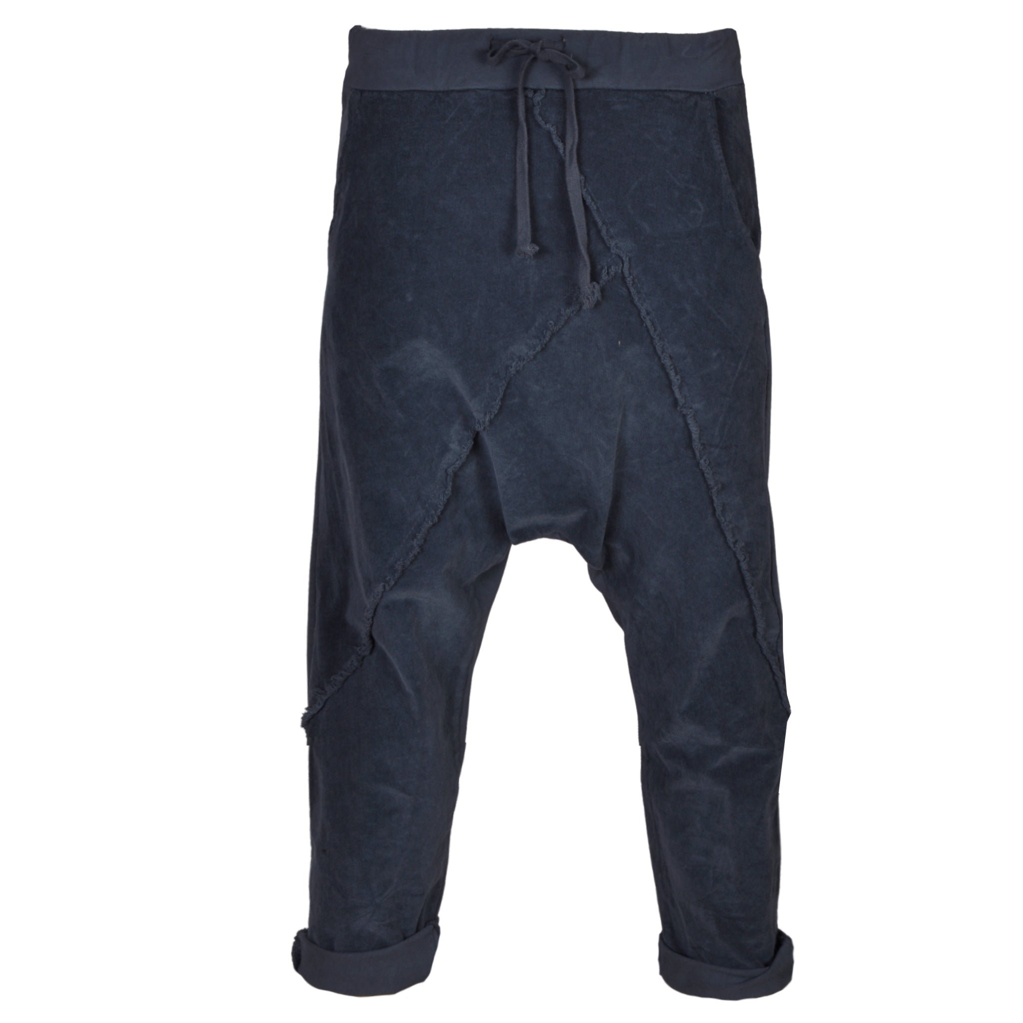 2-Textured raw-edge corduroy pants
