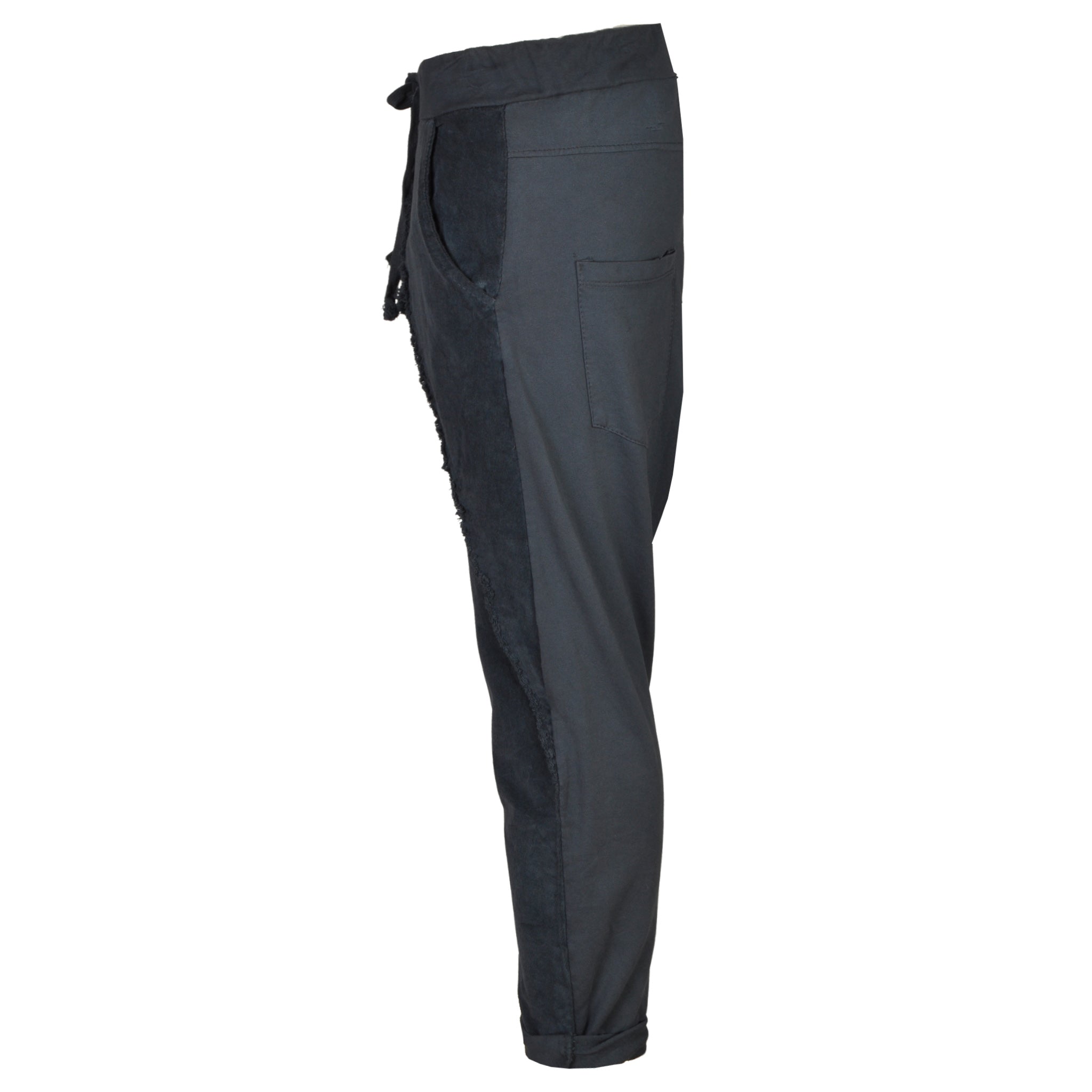 2-Textured raw-edge corduroy pants