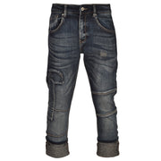 Torn patch detail jeans