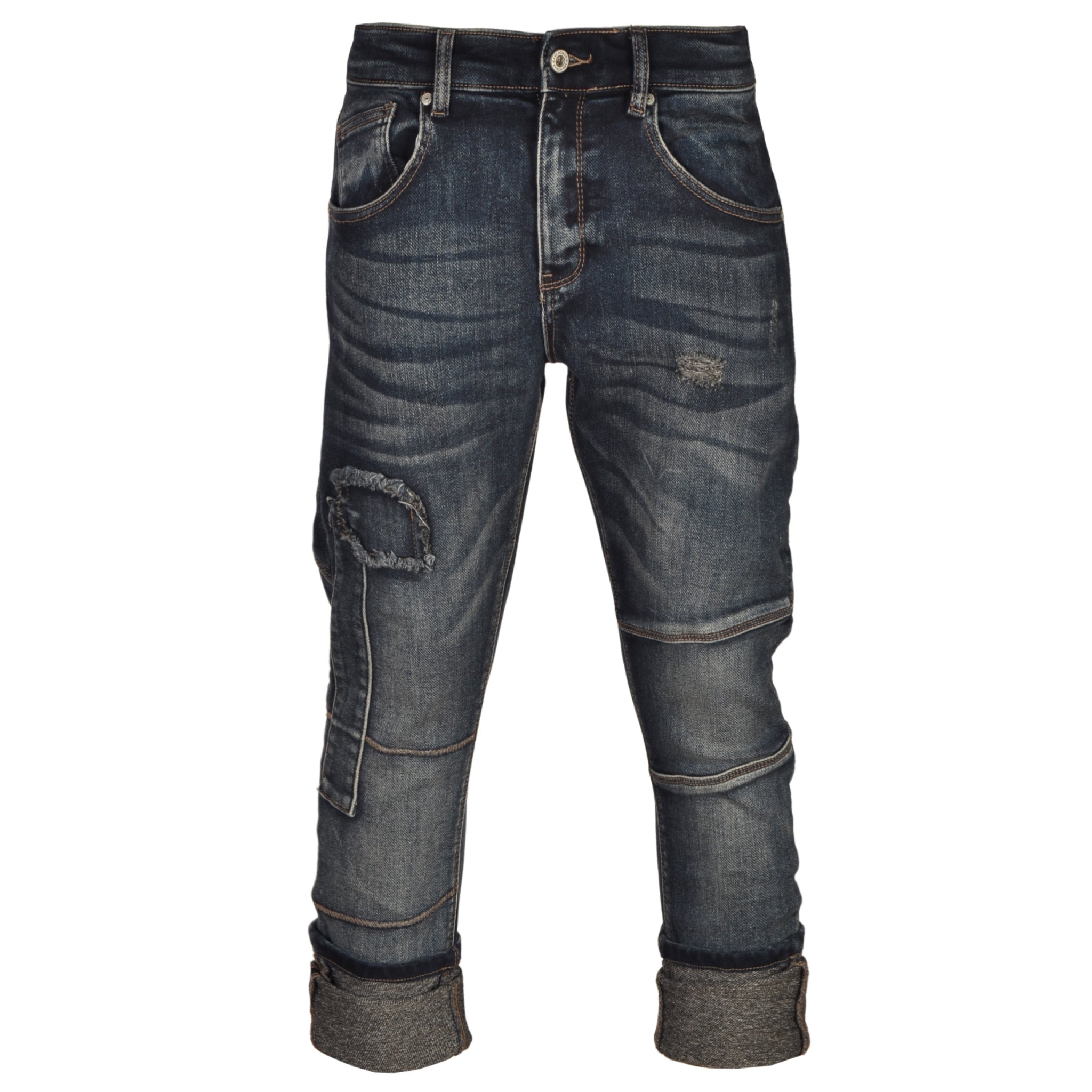 Torn patch detail jeans