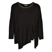 Lurex trim oversized knit top