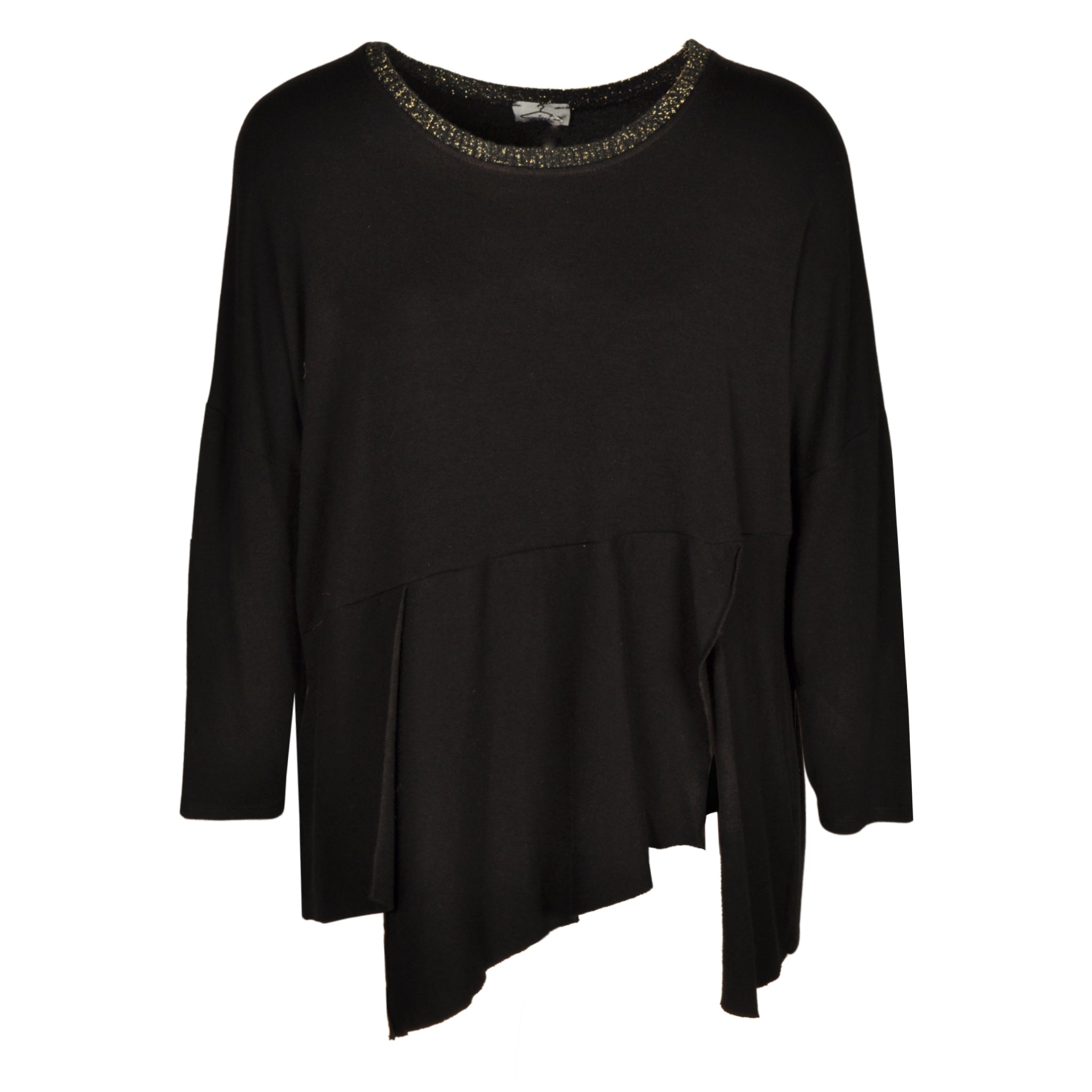 Lurex trim oversized knit top