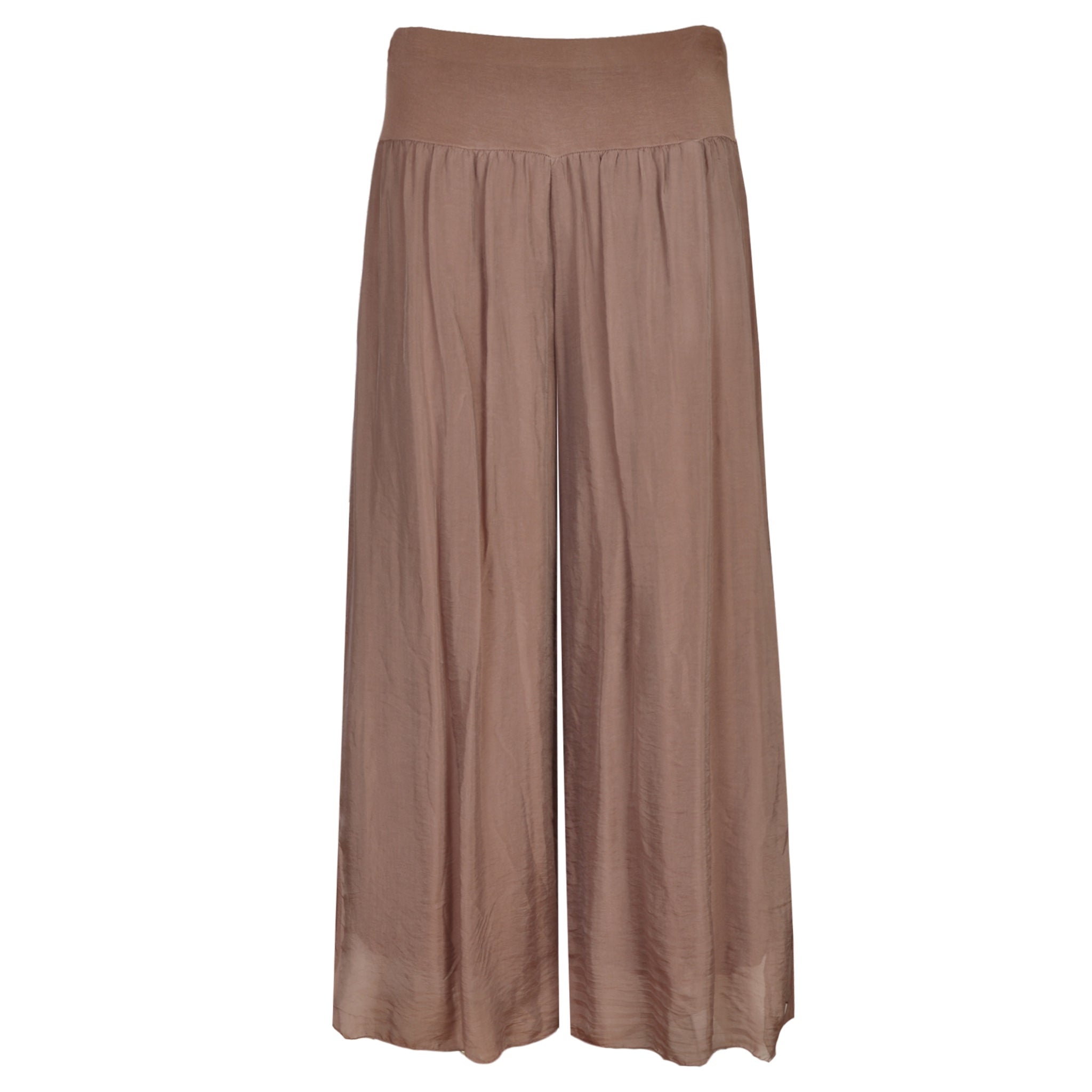 Double layer silky wide leg pants