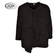 Cocoon raw-edge 2 textured sweat top