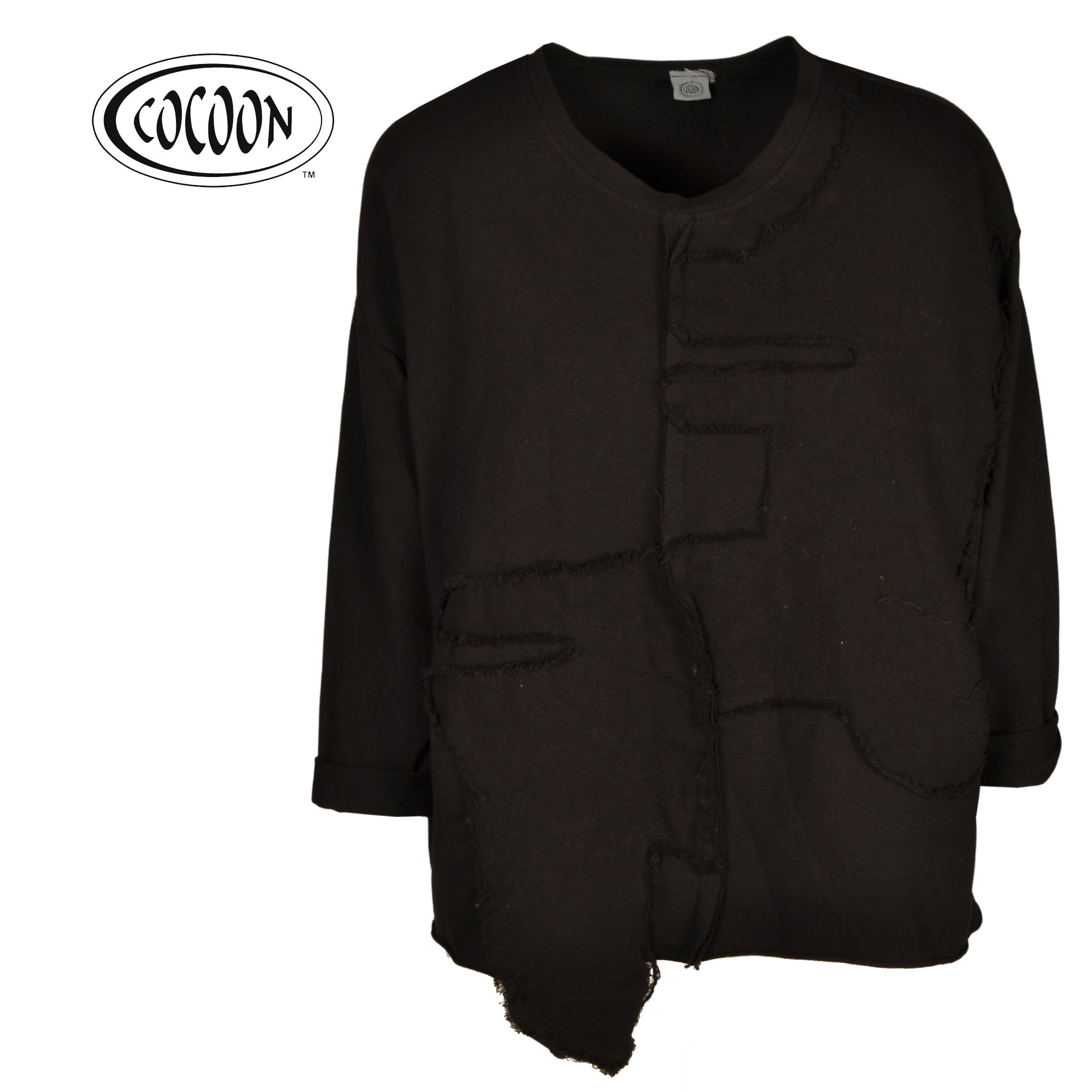 Cocoon raw-edge 2 textured sweat top
