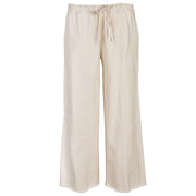 Raw edge denim style wide leg pants