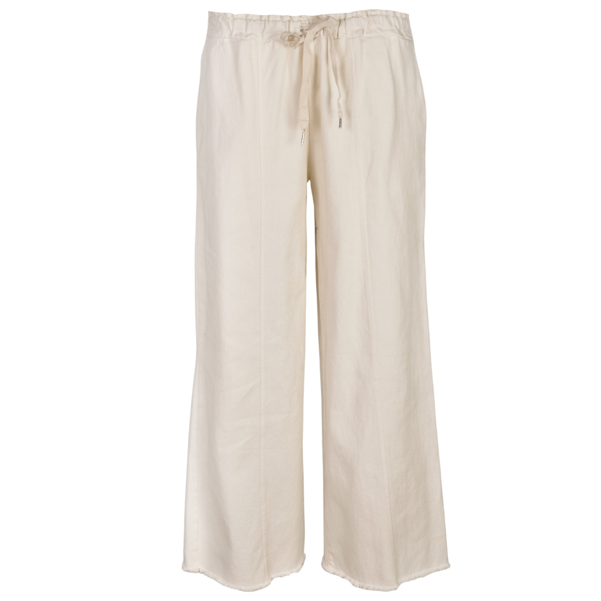 Raw edge denim style wide leg pants