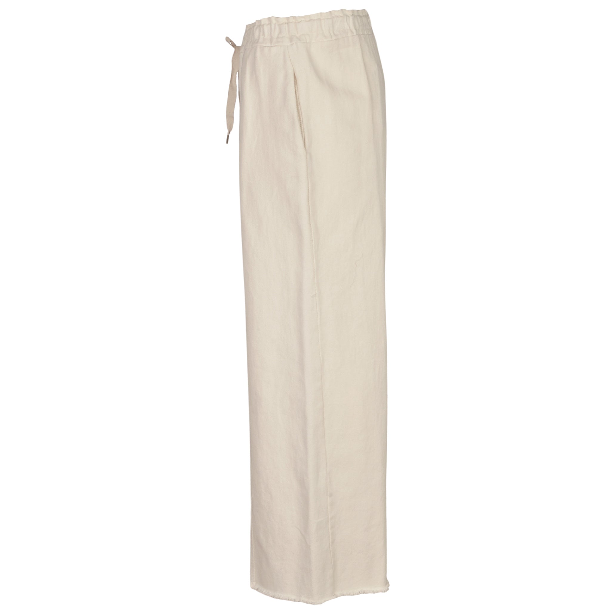 Raw edge denim style wide leg pants