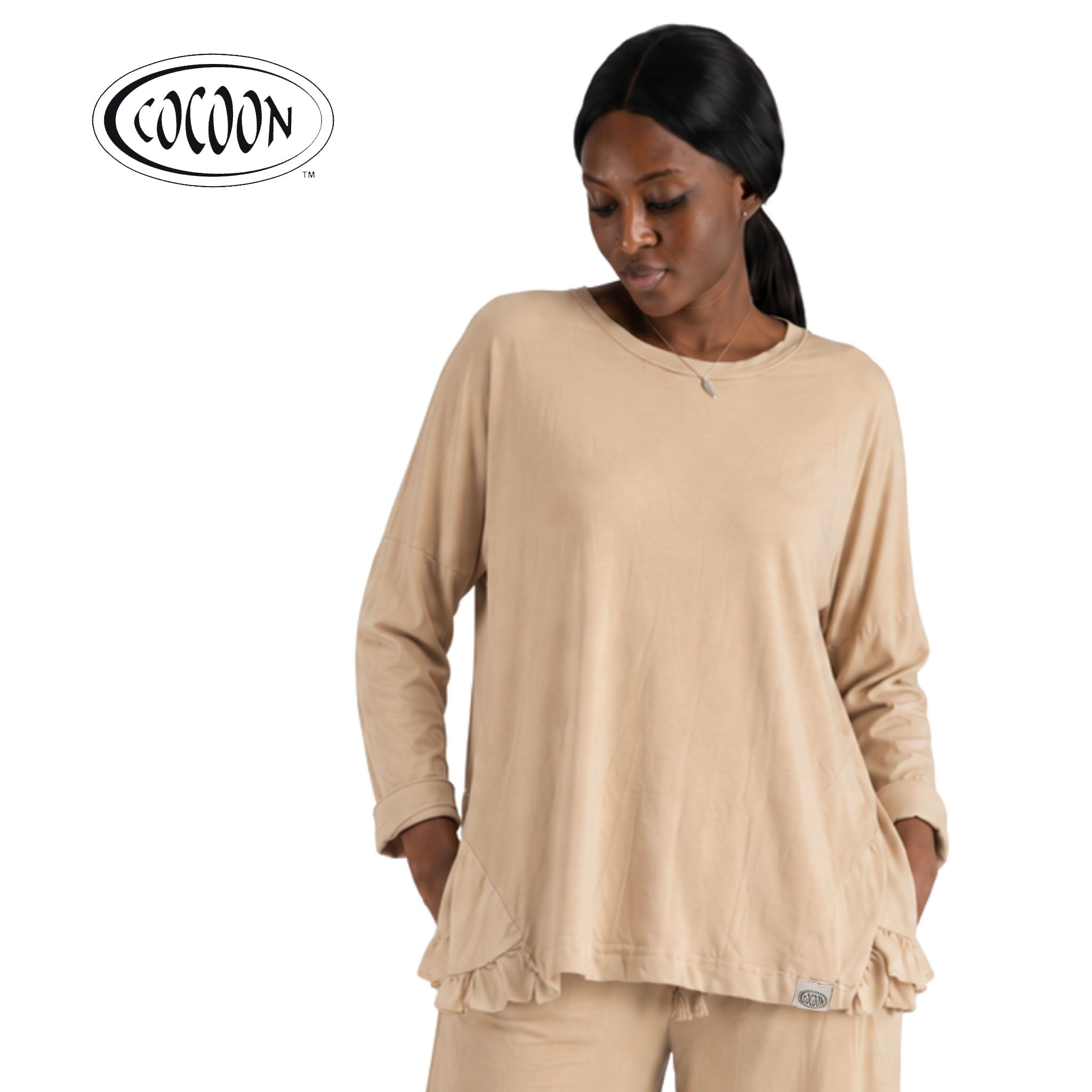 2 Textured frill detail top