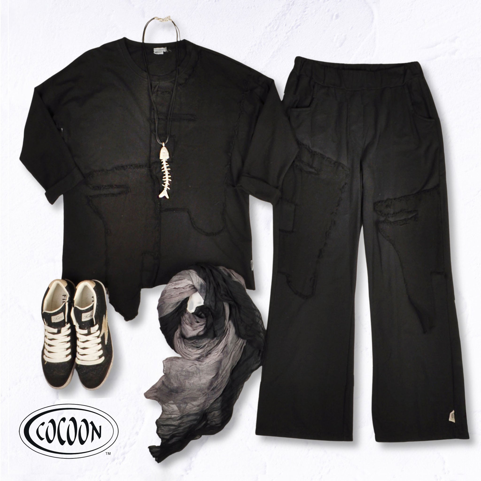 Cocoon raw-edge 2 textured sweat top