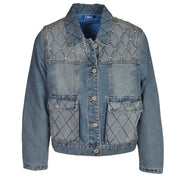 Diamante detail quilted denim jacket