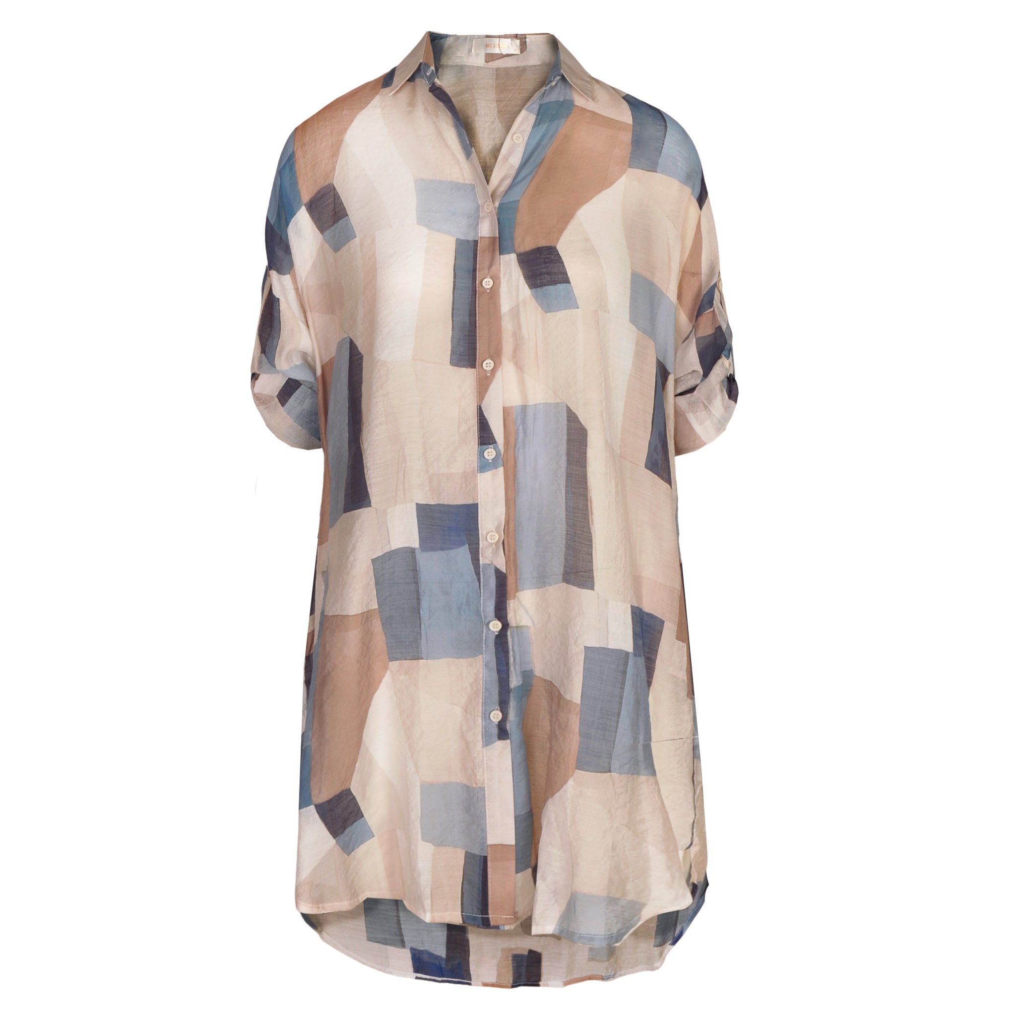 Geometric black print tunic shirt