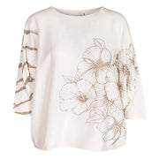 Hibiscus tiger print knit top