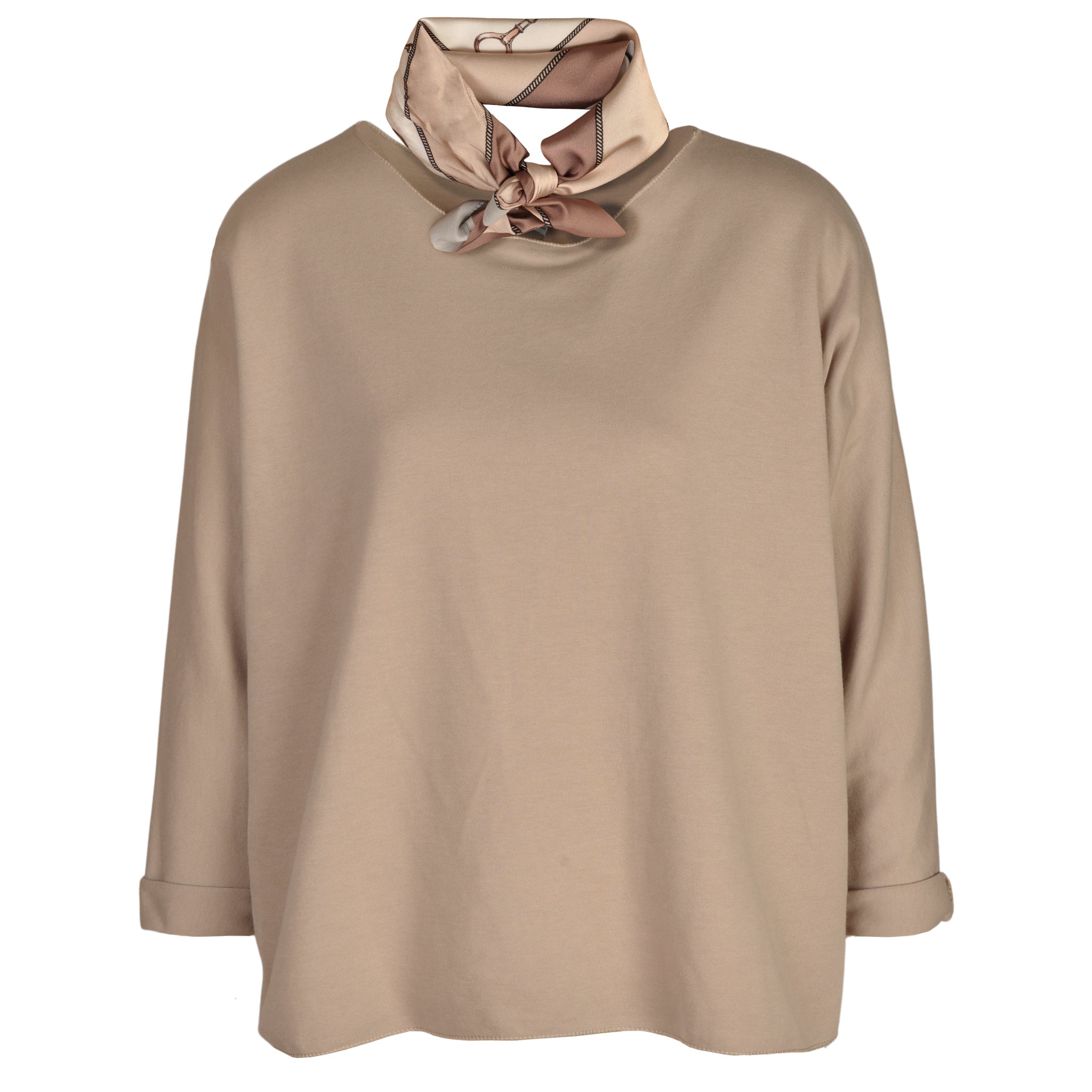 Scarf detail batwing top