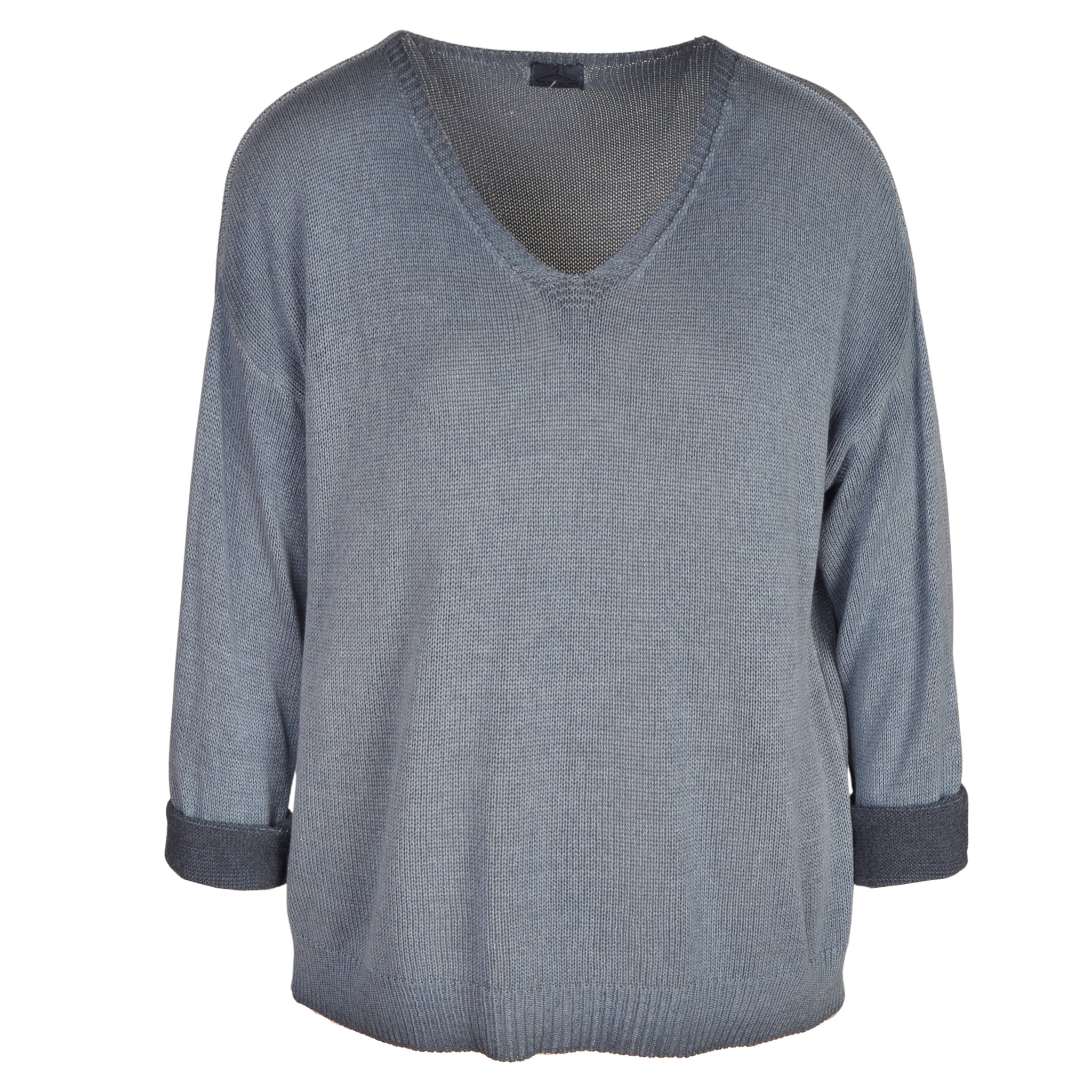 Overdyed v-neck knit top