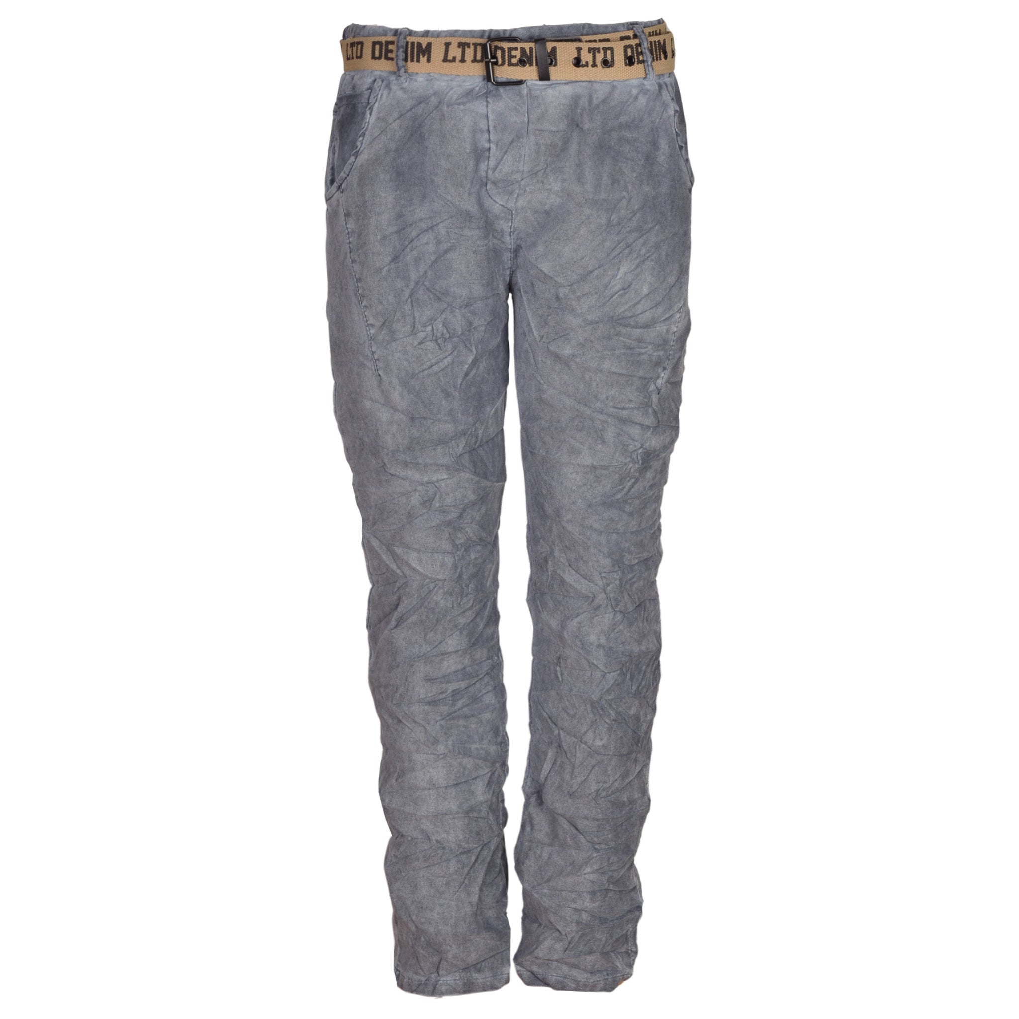 Belted suede pants