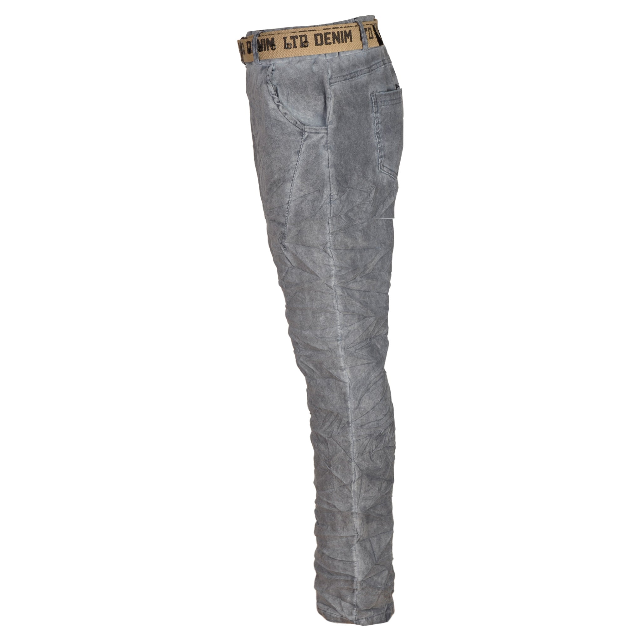 Belted suede pants