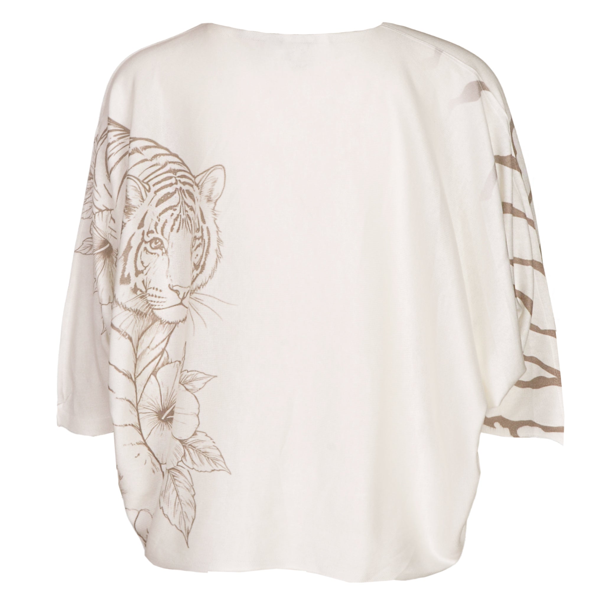 Hibiscus tiger print knit top