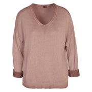 Overdyed v-neck knit top