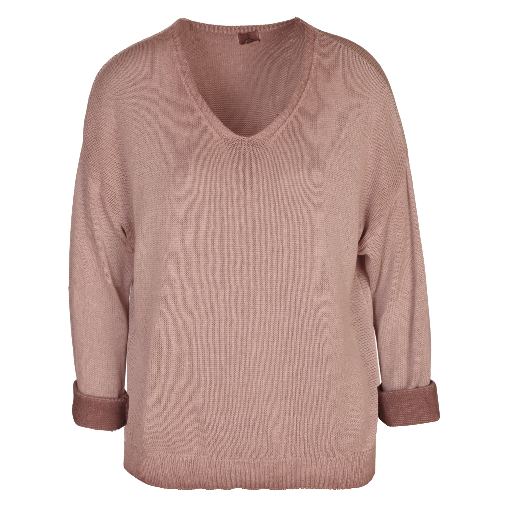 Overdyed v-neck knit top