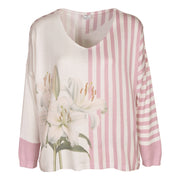 Lily thin stripe print knit top
