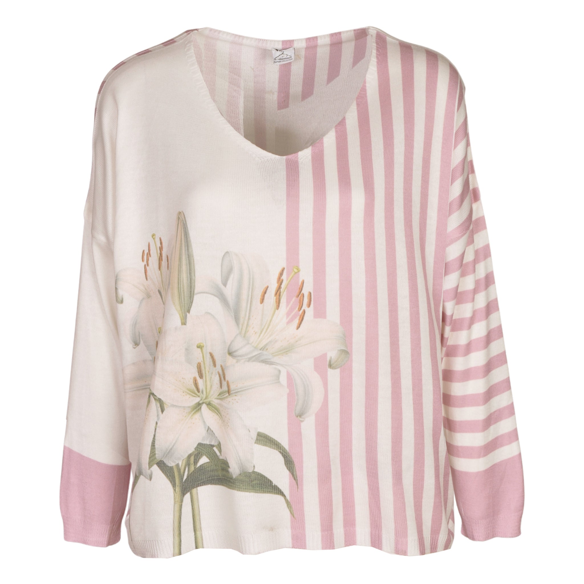 Lily thin stripe print knit top