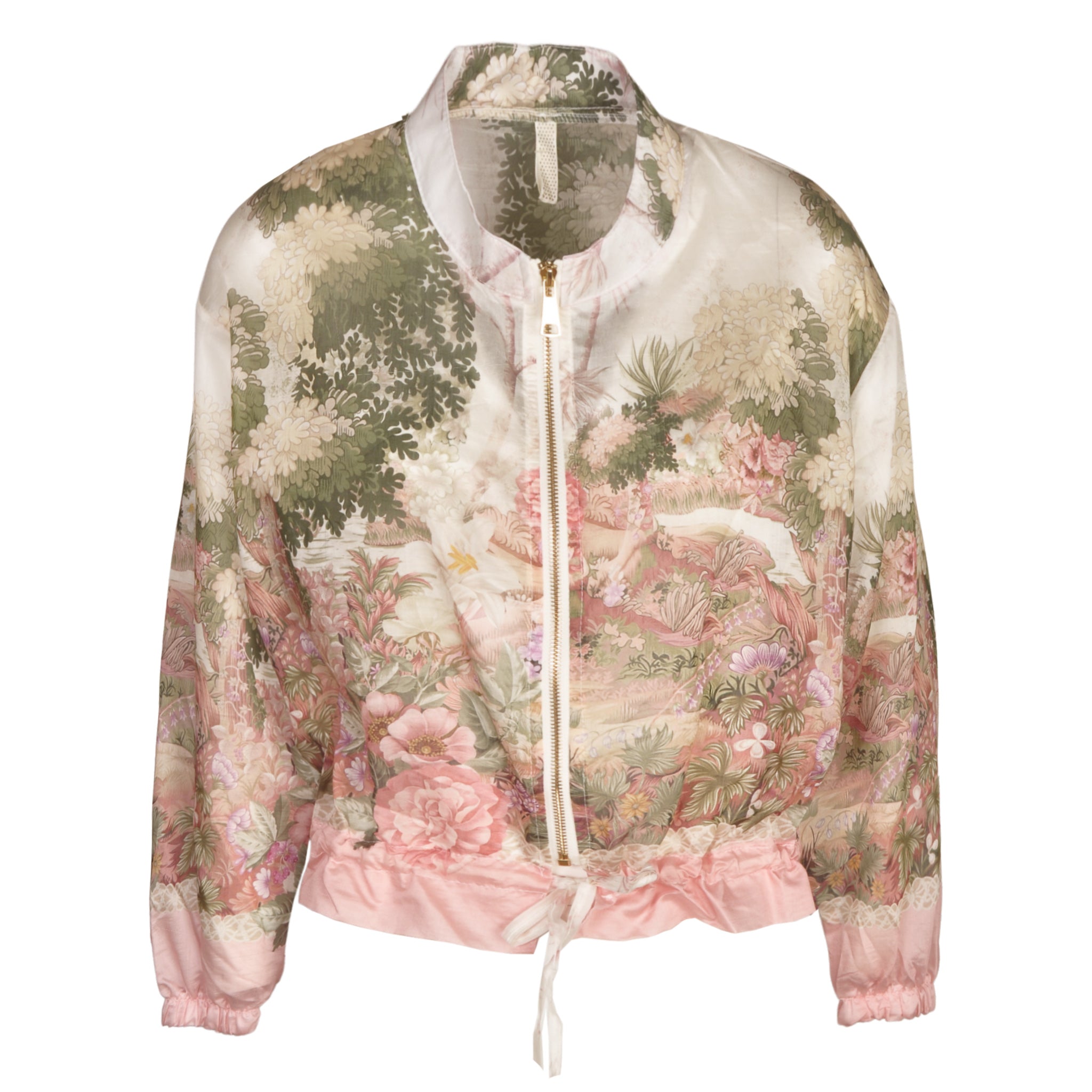 Floral garden print bomber