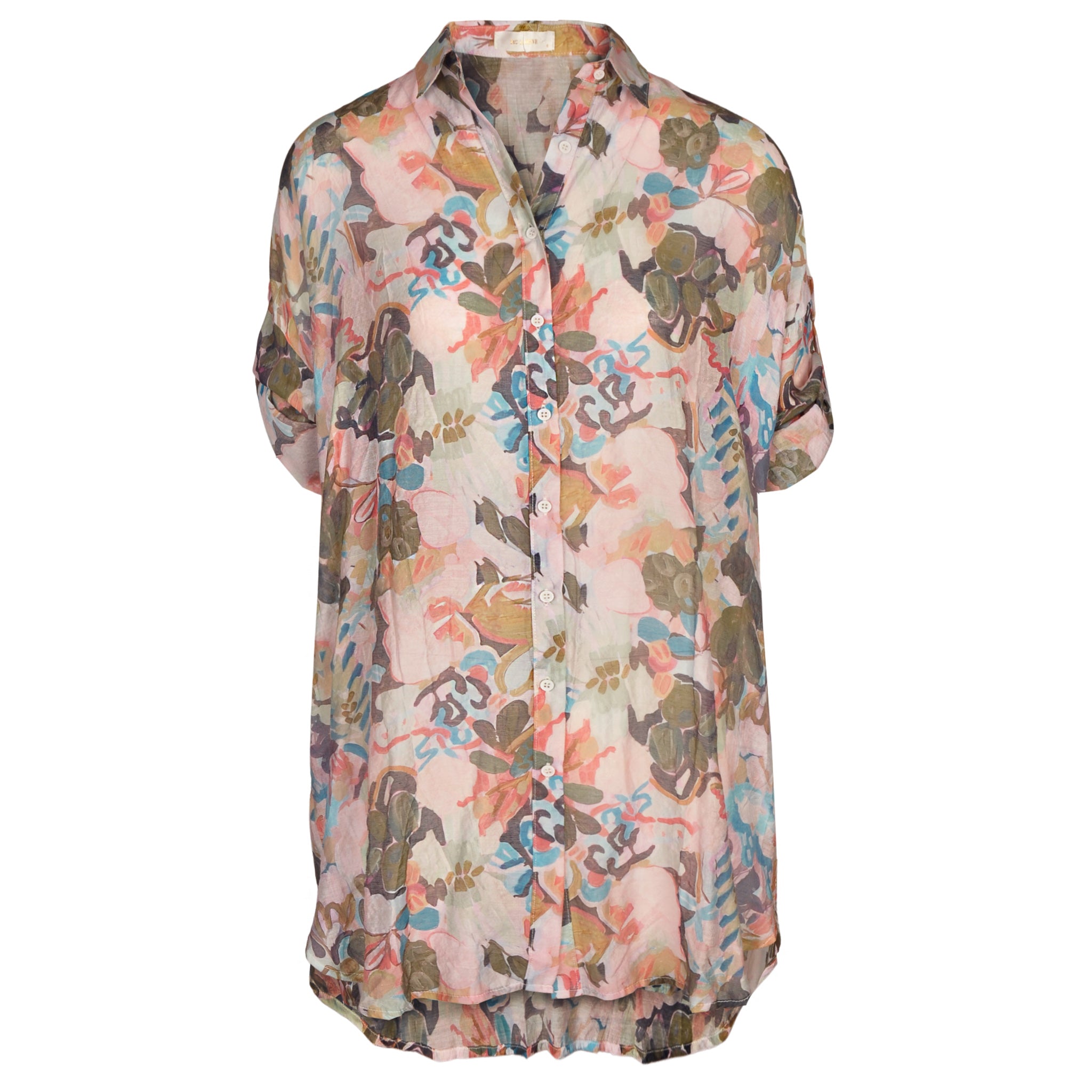 Watercolour floral tunic shirt