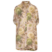 Vintage rose print long shirt