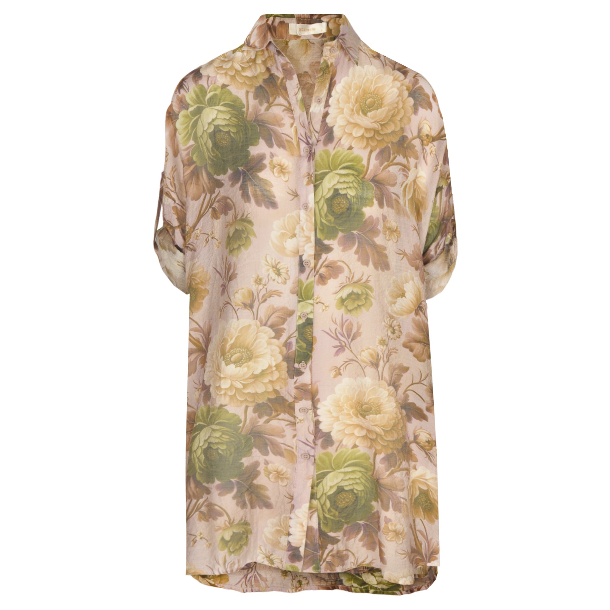 Vintage rose print long shirt