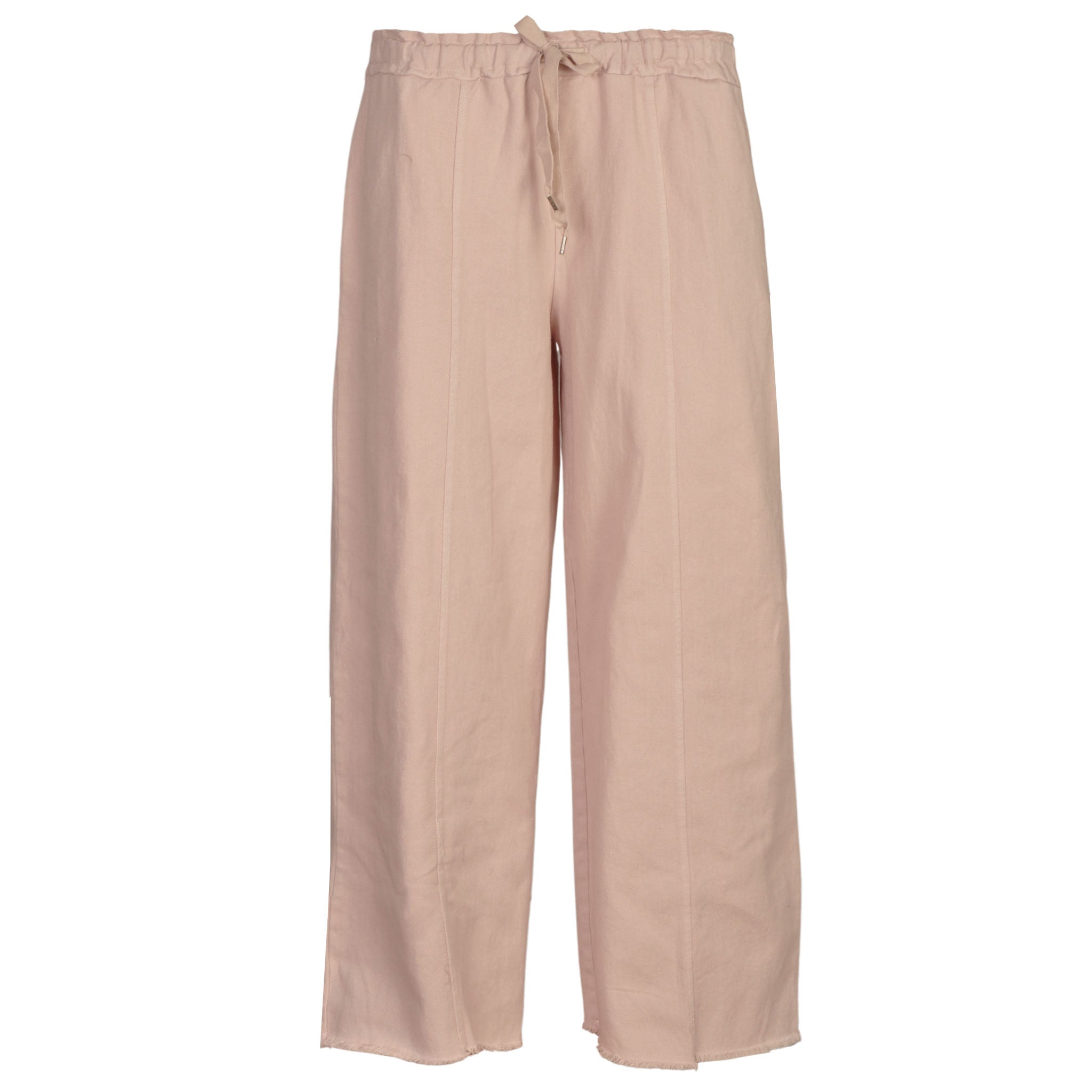 Raw edge denim style wide leg pants