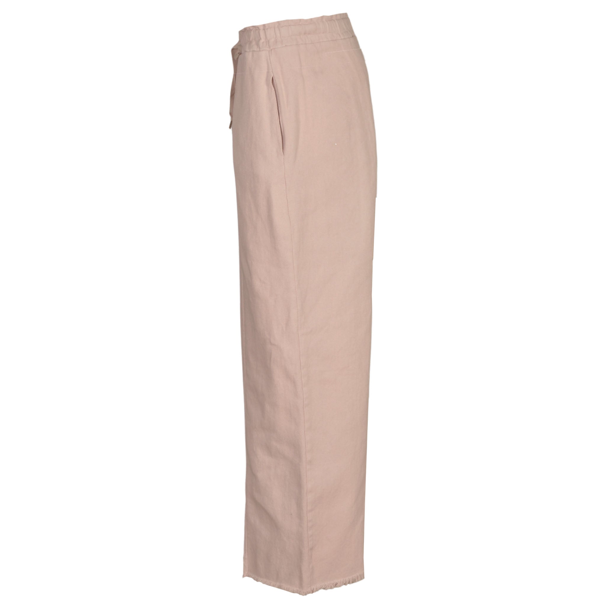 Raw edge denim style wide leg pants