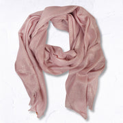 Raw edge shimmer lurex scarf