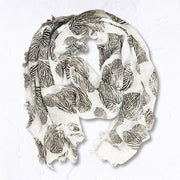 Zebra circle print bamboo scarf