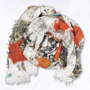 Face print bamboo scarf