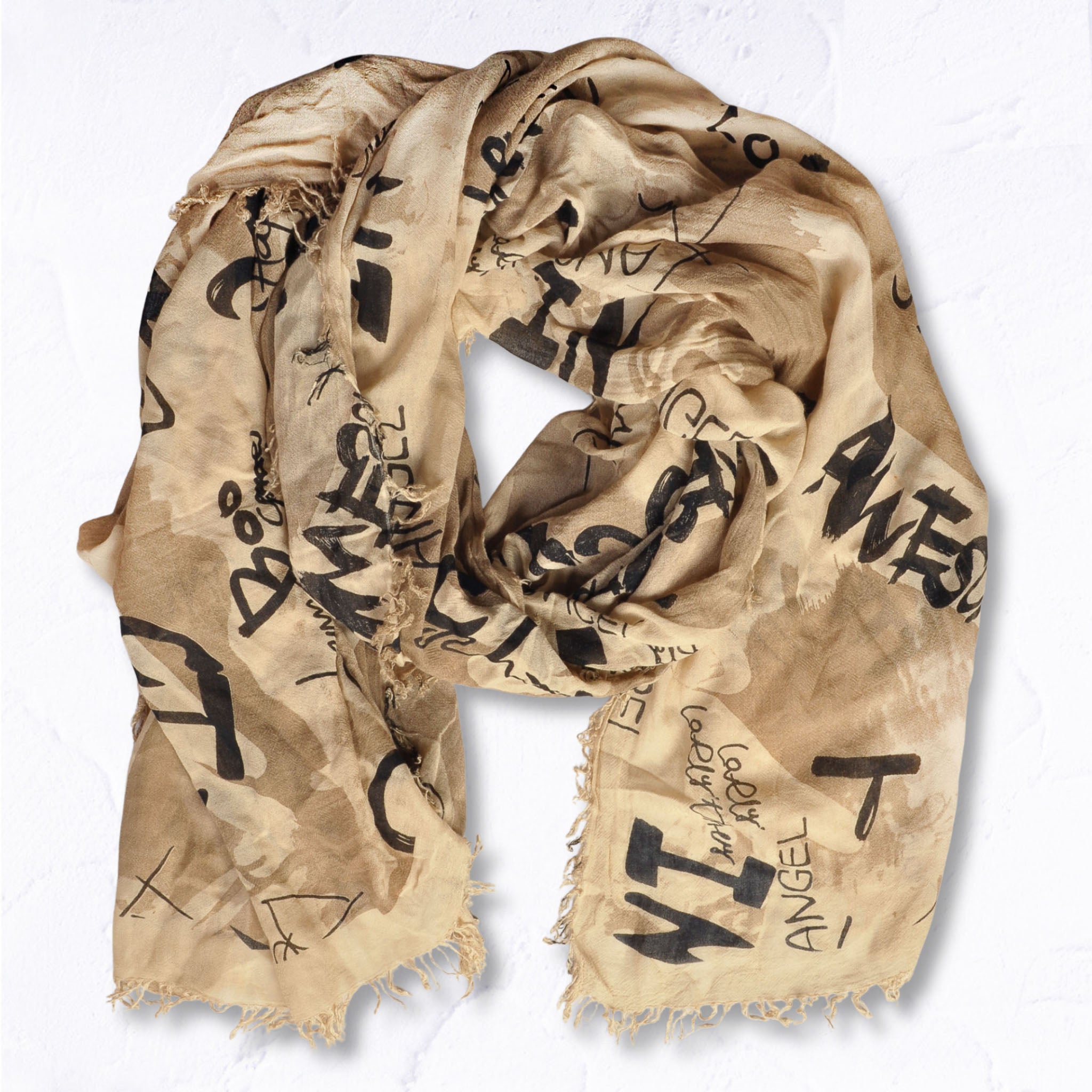 Awesome love print bamboo scarf