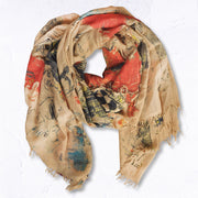 Face print bamboo scarf