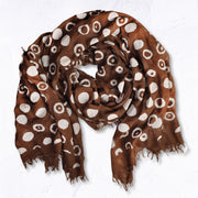 Multi circle print bamboo scarf