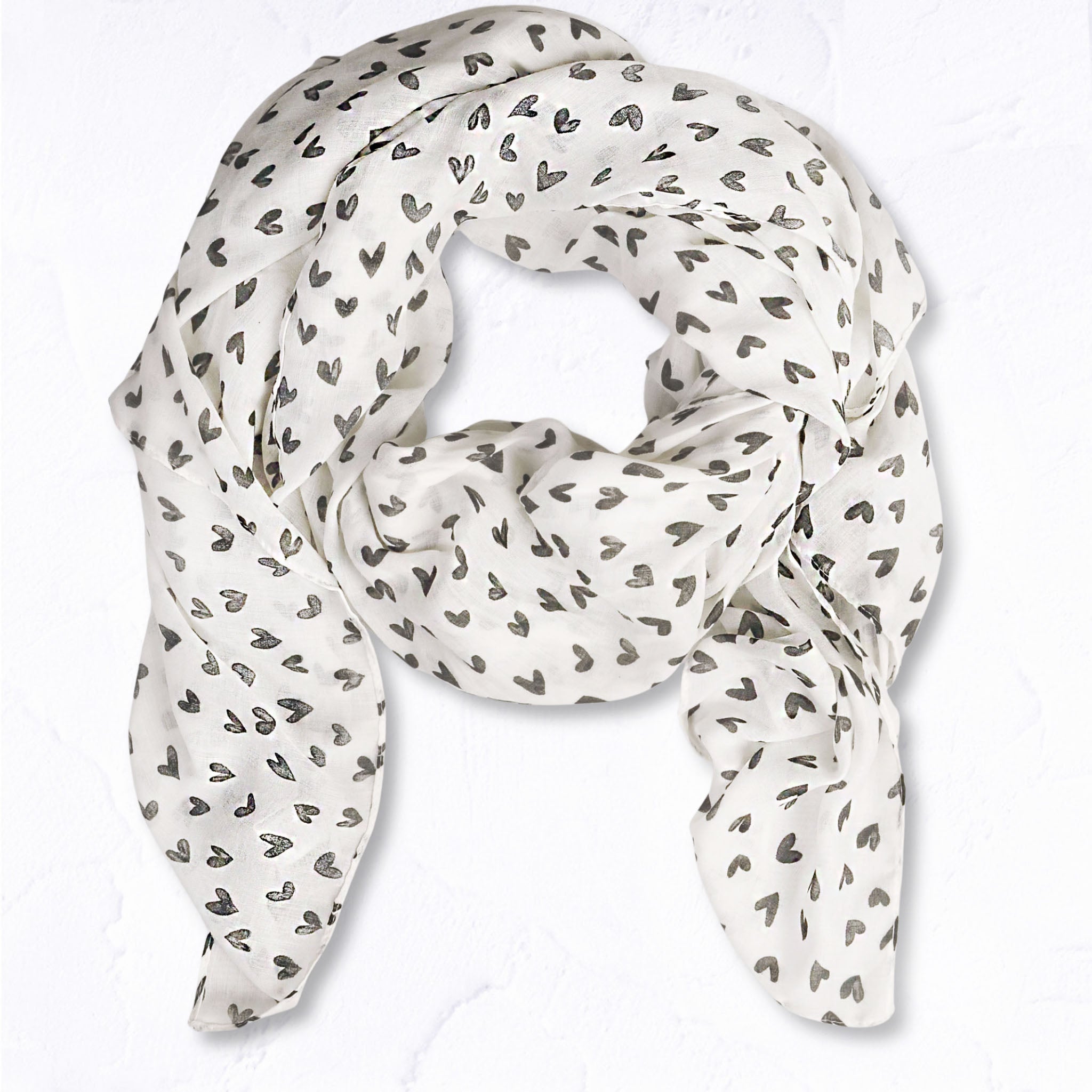 Mini heart print scarf