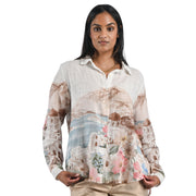 Greece border print shirt