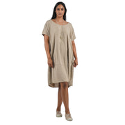 Pinstripe panel dress